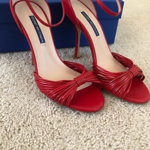 Stuart Weitzman Paulette Sandal in Ruby Red